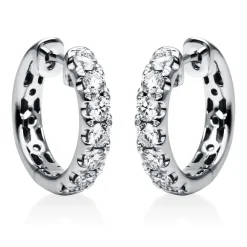 Creolen aus 750 Gold Weißgold 56 Brillanten 2,52ct TW-SI 29,4x2,5mm