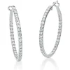 Creolen aus 750 Gold Weißgold 70 Brillanten 2,04ct TW-SI 34,8x2,4mm