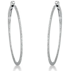 Creolen aus 750 Gold Weißgold 200 Brillanten 0,4ct TW-SI 36,7x0,9mm