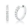 Creolen aus 750 Gold Weißgold 16 Brillanten 0,65ct TW-SI 15,5x2,2mm