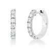 Creolen aus 750 Gold Weißgold 16 Brillanten 0,6ct TW-SI 13,8x2mm