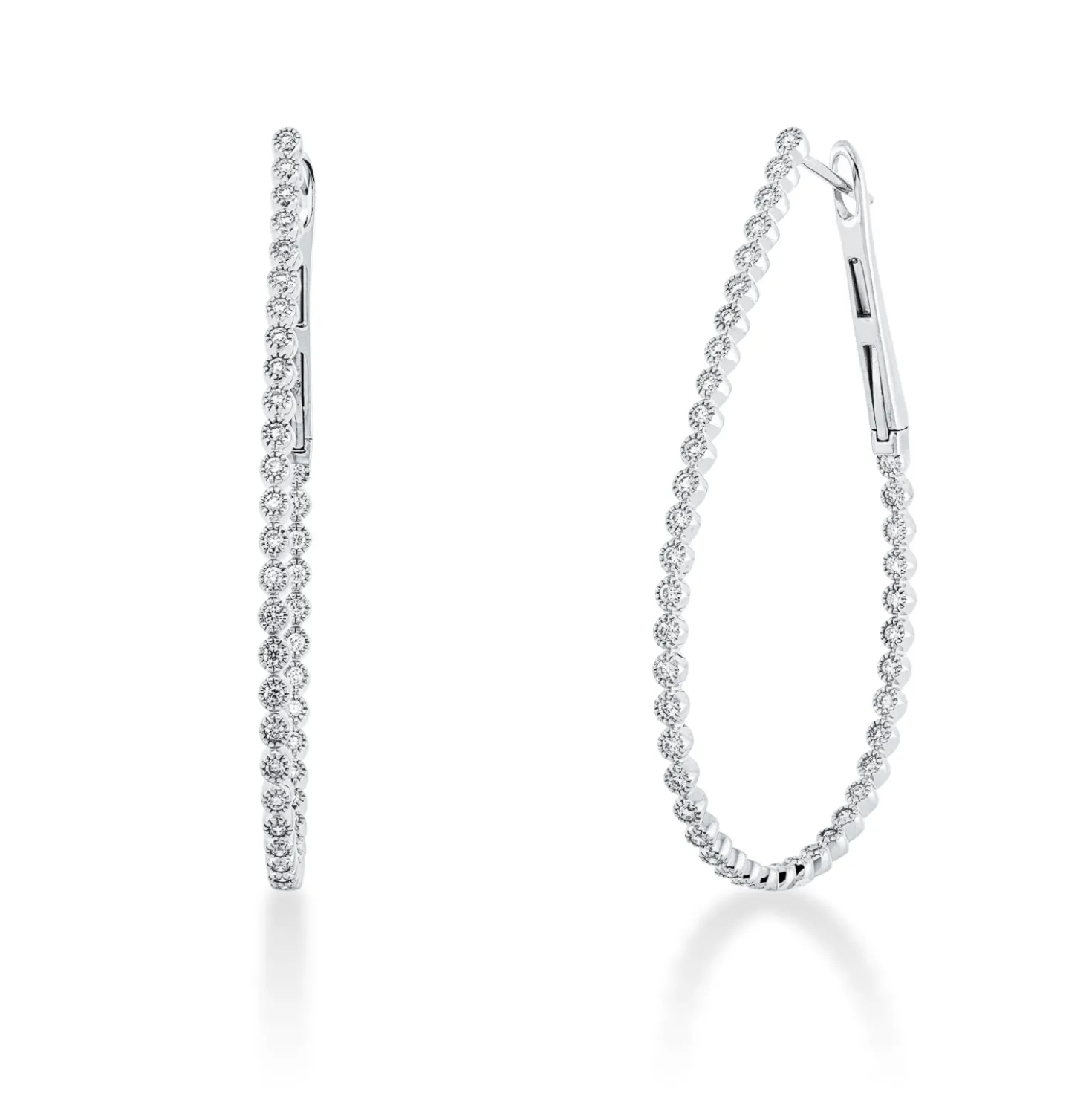 Creolen aus 750 Gold Weißgold 84 Brillanten 0,63ct TW-SI 46,6x1,9mm