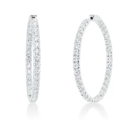 Creolen aus 750 Gold Weißgold 70 Brillanten 6,39ct TW-SI 43,6x3,4mm