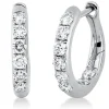 Creolen aus 750 Gold Weißgold 16 Brillanten 0,6ct TW-VSI 14,4x2,6mm