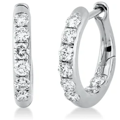 Creolen aus 750 Gold Weißgold 16 Brillanten 0,6ct TW-VSI 14,4x2,6mm