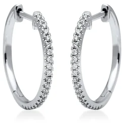 Creolen aus 750 Gold Weißgold 42 Brillanten 0,26ct TW-VSI 19,6x1,5mm