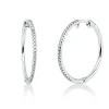 Creolen aus 750 Gold Weißgold 50 Brillanten 0,24ct W-PI 24,6x1,5mm