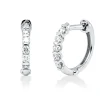 Creolen aus 750 Gold Weißgold 10 Brillanten 0,18ct W-SI 12,3x1,7mm