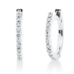 Creolen aus 750 Gold Weißgold 22 Brillanten 0,09ct W-SI 11,5x1,4mm
