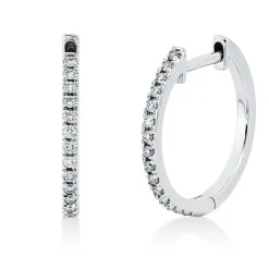 Creolen aus 750 Gold Weißgold 30 Brillanten 0,13ct W-SI 14,3x1,3mm
