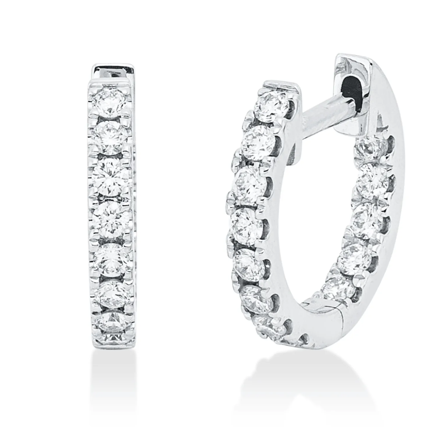 Creolen aus 750 Gold Weißgold 26 Brillanten 0,36ct W-SI 12x1,9mm
