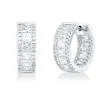 Creolen aus 750 Gold Weißgold 118 Diamanten 2,6ct F-VSI 15,4x4,5mm