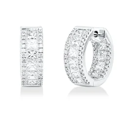 Creolen aus 750 Gold Weißgold 118 Diamanten 2,6ct F-VSI 15,4x4,5mm