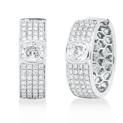 Creolen aus 750 Gold Weißgold 114 Diamanten 2,41ct F-VSI 20,2x6,7mm
