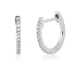 Creolen aus 750 Gold Weißgold 24 Diamanten 0,06ct TW-PI 10,5x1mm