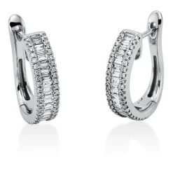 Creolen aus 750 Gold Weißgold 127 Diamanten 0,83ct TW-SI 17,3x4,5mm