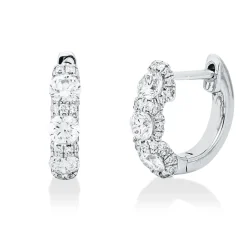 Creolen aus 750 Gold Weißgold 76 Diamanten 0,85ct TW-SI 12,1x2,8mm