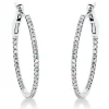 Creolen aus 750 Gold Weißgold 86 Diamanten 0,3ct TW-SI 23,4x1mm