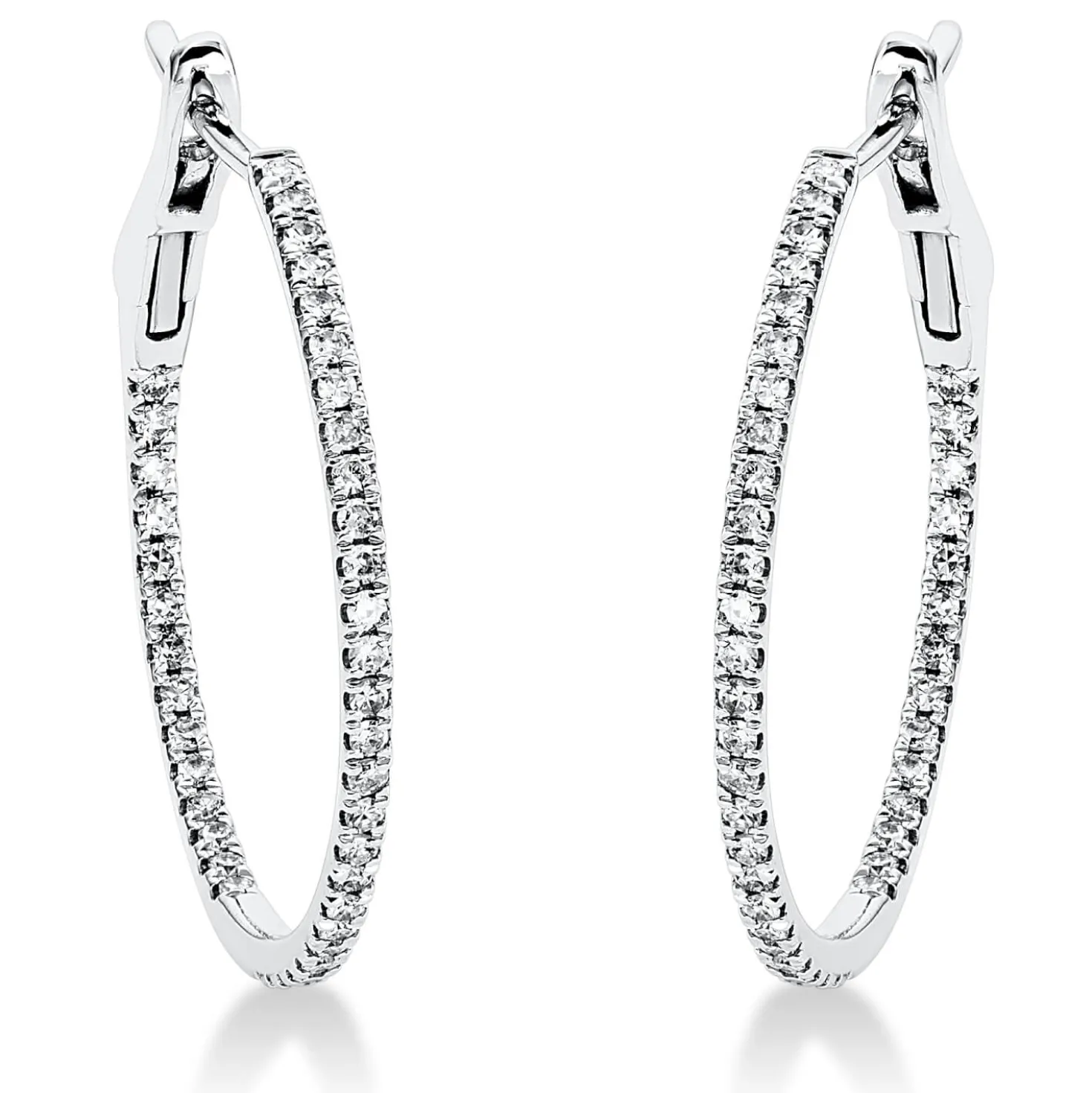 Creolen aus 750 Gold Weißgold 86 Diamanten 0,3ct TW-SI 23,4x1mm