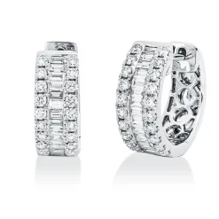 Creolen aus 750 Gold Weißgold 68 Diamanten 0,62ct TW-SI 12,9x4,7mm