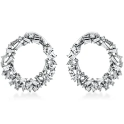 Creolen aus 750 Gold Weißgold 92 Diamanten 2,12ct TW-SI 26,1x3,3mm