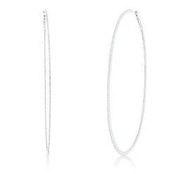 Creolen aus 750 Gold Weißgold 454 Diamanten 1,15ct TW-SI 101,7x1mm