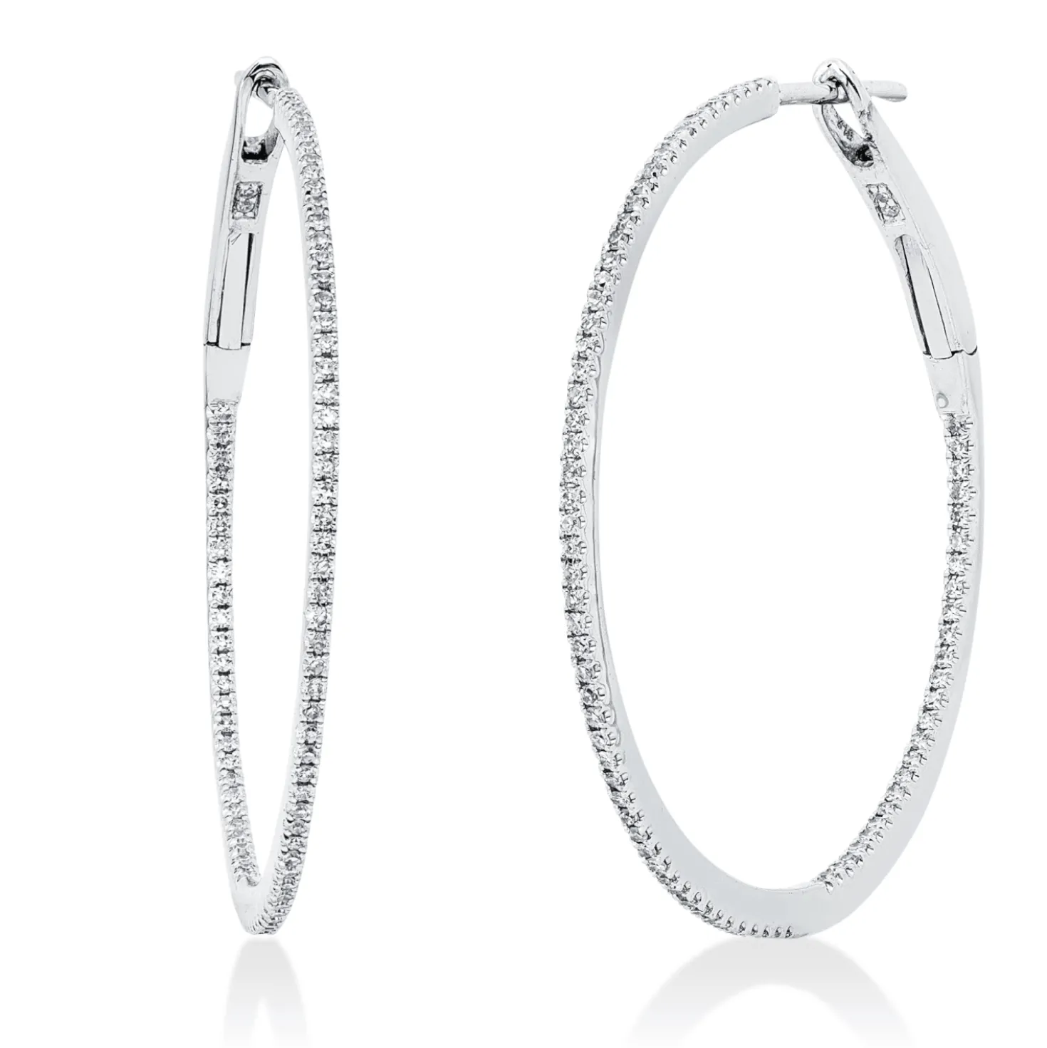 Creolen aus 750 Gold Weißgold 164 Diamanten 0,31ct TW-SI 31,7x1mm