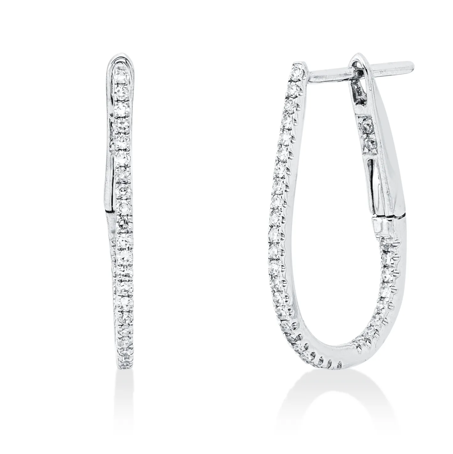 Creolen aus 750 Gold Weißgold 68 Diamanten 0,21ct TW-SI 19x1mm