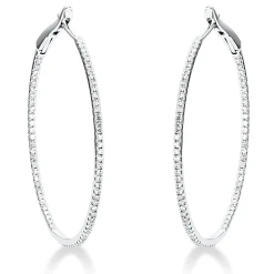 Creolen aus 750 Gold Weißgold 156 Diamanten 0,63ct TW-SI 36x1,2mm
