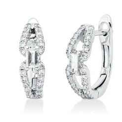 Creolen aus 750 Gold Weißgold 54 Diamanten 0,44ct TW-VSI/SI 13,2x4mm