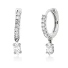 Creolen aus 750 Gold Weißgold 18 Diamanten 0,41ct 17,5x3mm