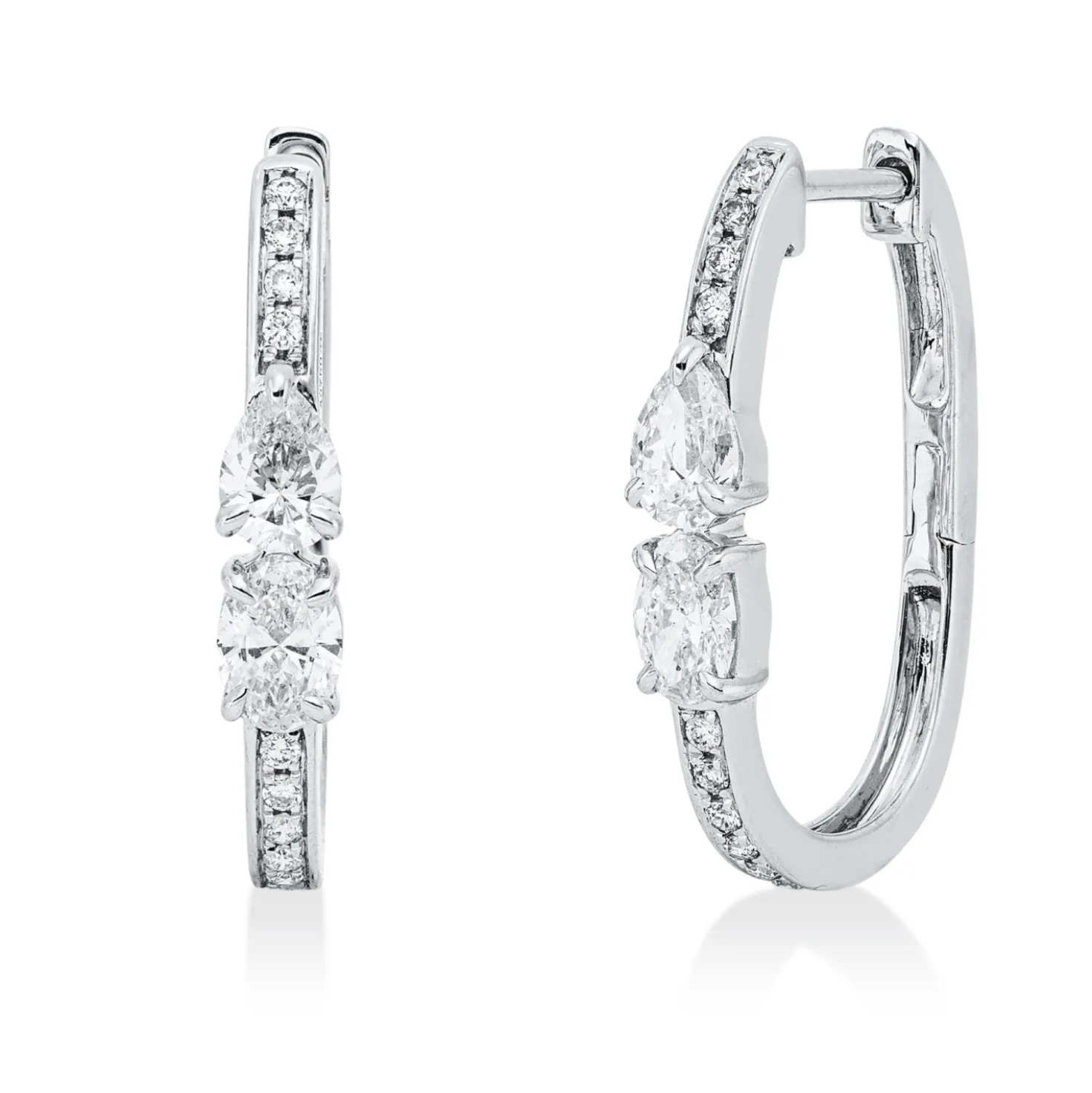 Creolen aus 750 Gold Weißgold 24 Diamanten 0,86ct 19,2x2,9mm