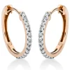 Creolen aus 750 Rotgold 30 Brillanten 0,33ct TW-SI 16,5x1,6mm Fassung rhodiniert