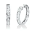 Creolen aus 750 Weißgold 41 Diamanten Baguette-Schliff 1,01ct TW-SI 20,8x3,5mm