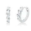 Creolen aus 750 Weißgold 8 Diamanten Navette-Schliff 0,39ct TW-PI 11,9x2,9mm