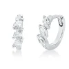 Creolen aus 750 Weißgold 6 Diamanten Navette-Schliff 0,27ct TW-PI 10x2,9mm