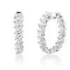 Creolen aus 750 Weißgold 34 Diamanten Navette-Schliff 8,14ct TW-SI 28,6x30mm