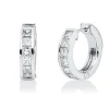 Creolen aus 585 Weißgold 12 Diamanten Prinzess-Schliff 1,14ct TW-SI 15x3,7mm
