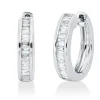 Creolen aus 750 Weißgold 33 Diamanten Trapez-Schliff 0,31ct TW-SI 13,8x3,2mm