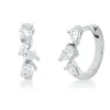 Creolen aus 750 Weißgold 6 Diamanten Tropfen-Schliff 0,48ct TW-PI 11,8x4mm