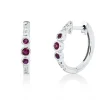 Creolen aus 585 Weißgold 6 Rubine 0,18ct rot 12 Diamanten 0,09ct TW-SI 15,3x3mm
