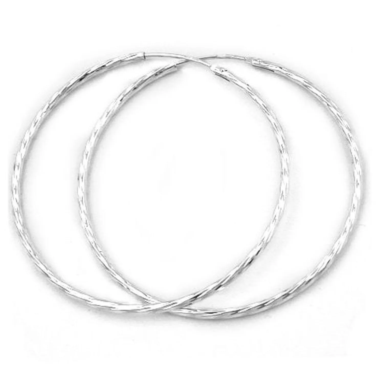 Creolen Creole Kreolen, 925 Silber diamantiert, D: 50mm