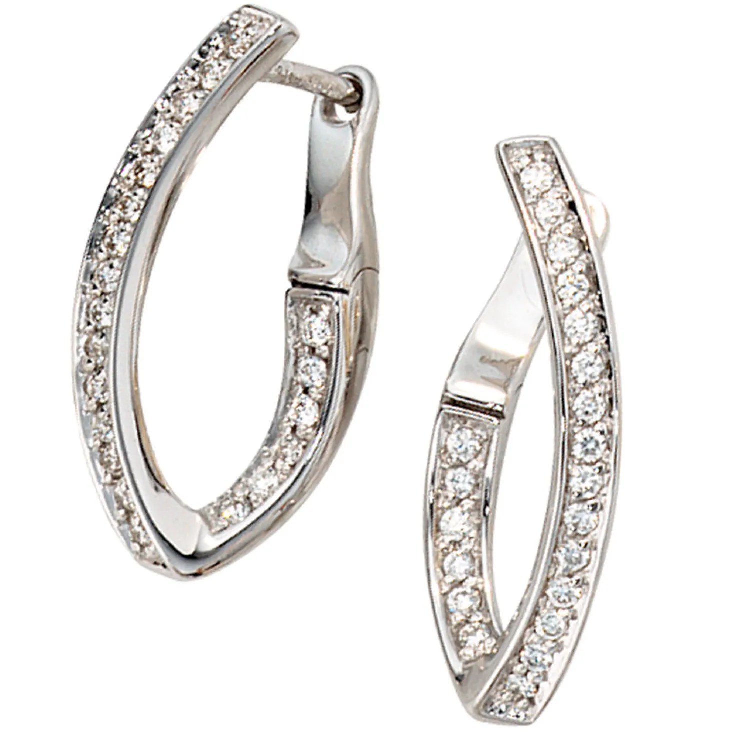 Creolen Creole 20.3mm 42 Brillanten 0.273Ct 585 Weißgold Goldohrringe