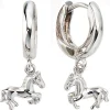 Creolen Creole Ohrringe Pferd Pferde, 925 Silber, Klappmechanik, Damen