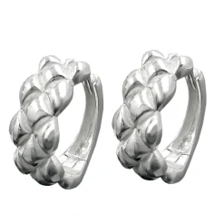 Creolen Creole Ohrringe 15x6mm 925 Silber teilmatt Ohrschmuck Damen