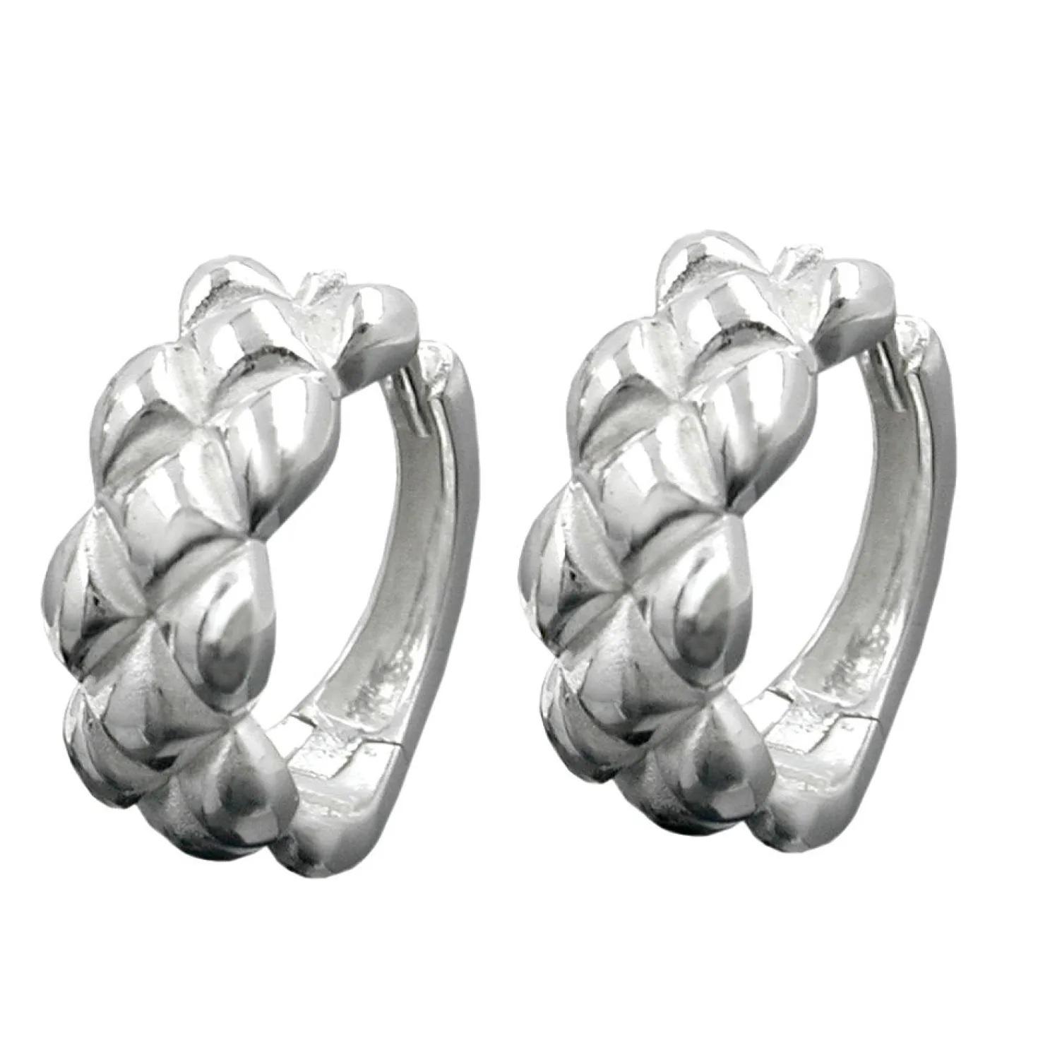 Creolen Creole Ohrringe 15x6mm 925 Silber teilmatt Ohrschmuck Damen