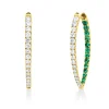 Creolen 750 Gelbgold 26 Smaragde 0,54ct grün 32 Brillanten 0,66ct F-VSI 26,8x1,9mm