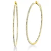 Creolen groß schmal aus 750 Gelbgold 188 Diamanten 0,63ct TW-SI 41,6x1,3mm