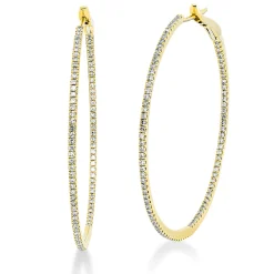 Creolen groß schmal aus 750 Gelbgold 188 Diamanten 0,63ct TW-SI 41,6x1,3mm