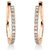 Creolen klein aus 750 Gold Rotgold 28 Diamanten 0,1ct TW-SI 112,8x1,2mm